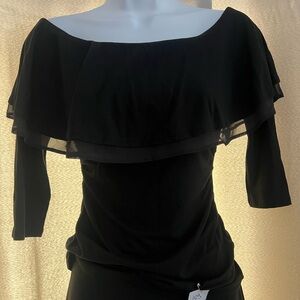 White House Black Market Black Off-Shoulder Top